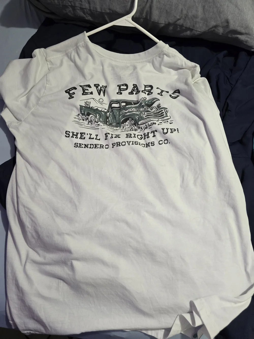 Few Parts Graphic Tee - White with Green Print Xl Sendero Provisions Co - Picture 5 of 7
